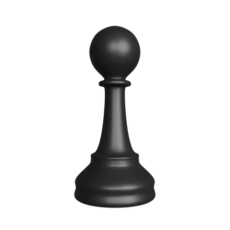 Pièce d'échecs pion noir  3D Icon