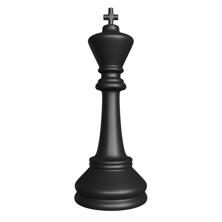 Pièce d'échecs du roi noir  3D Icon