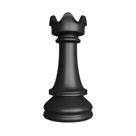 Pièce d'échecs tour noire  3D Icon