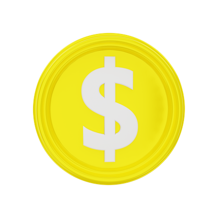 Pièce d'un dollar  3D Icon