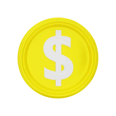 Pièce d'un dollar  3D Icon