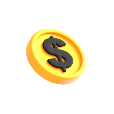 Pièce d'un dollar  3D Icon