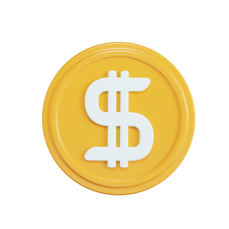 Pièce d'un dollar  3D Icon