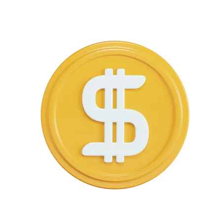 Pièce d'un dollar  3D Icon