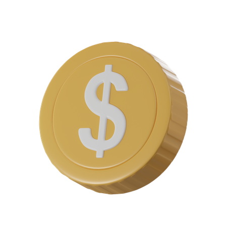 Pièce d'un dollar  3D Icon