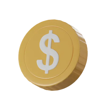 Pièce d'un dollar  3D Icon