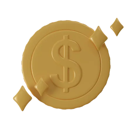 Pièce d'un dollar  3D Icon