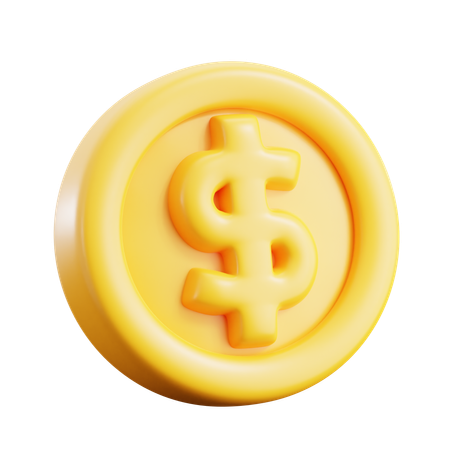 Pièce d'un dollar  3D Icon