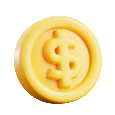 Pièce d'un dollar  3D Icon