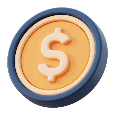 Pièce d'un dollar  3D Icon