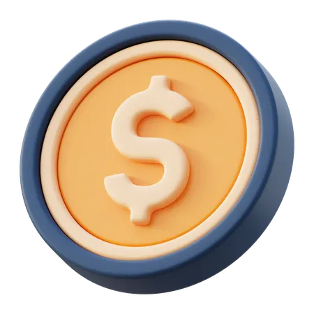 Pièce d'un dollar  3D Icon