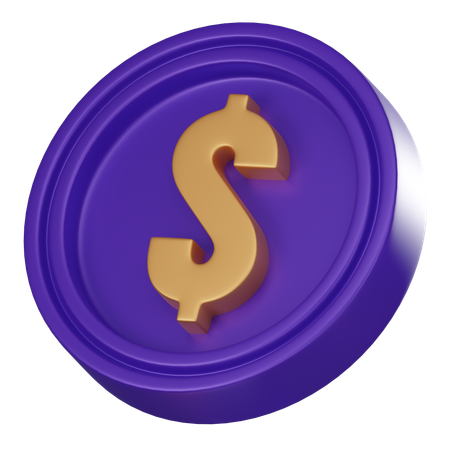 Pièce d'un dollar  3D Icon