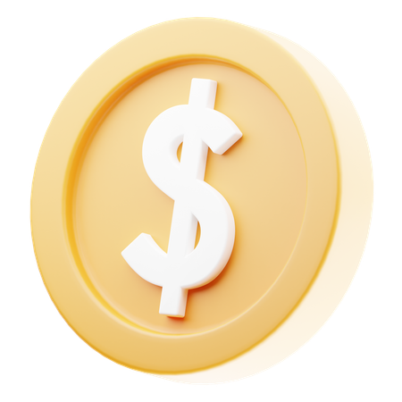 Pièce d'un dollar  3D Icon