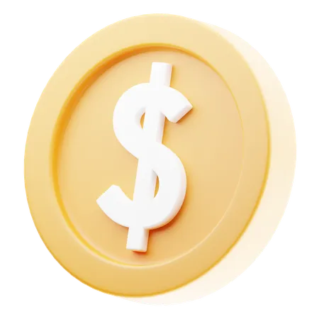 Pièce d'un dollar  3D Icon