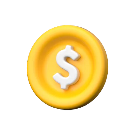 Pièce d'un dollar  3D Icon
