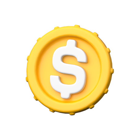 Pièce d'un dollar  3D Icon