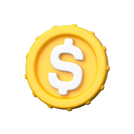 Pièce d'un dollar  3D Icon