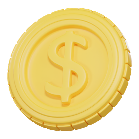 Pièce d'un dollar  3D Icon