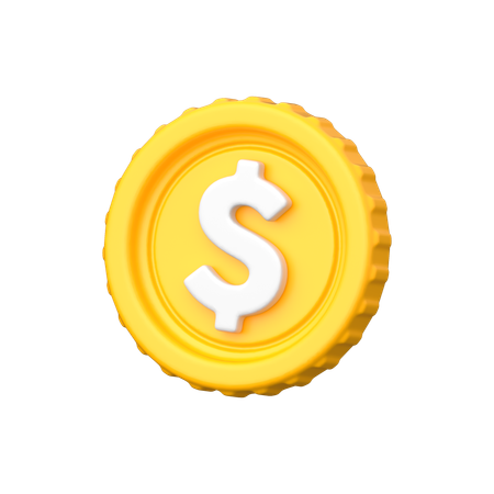 Pièce d'un dollar  3D Icon