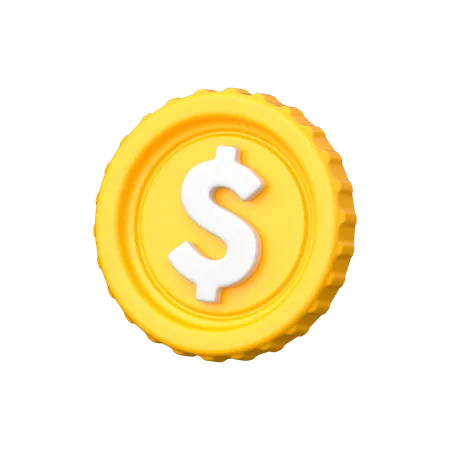 Pièce d'un dollar  3D Icon