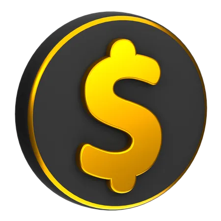 Pièce d'un dollar  3D Icon