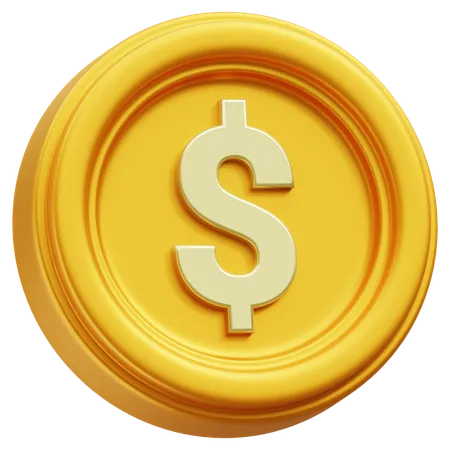 Pièce d'un dollar  3D Icon