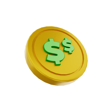 Pièce d'un dollar  3D Icon