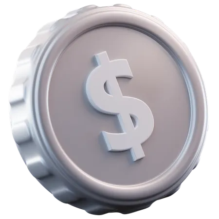 Pièce d'un dollar  3D Icon