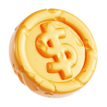 Pièce d'un dollar  3D Icon