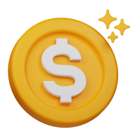 Pièce d'un dollar  3D Icon