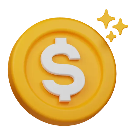 Pièce d'un dollar  3D Icon