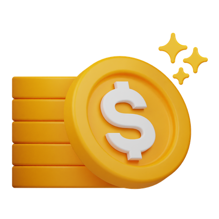 Pièce d'un dollar  3D Icon