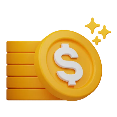 Pièce d'un dollar  3D Icon