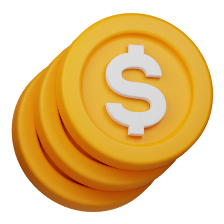 Pièce d'un dollar  3D Icon