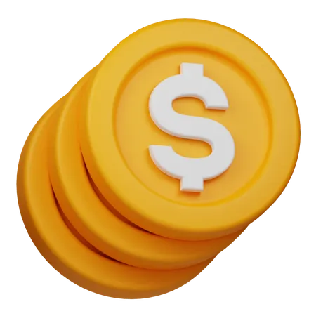 Pièce d'un dollar  3D Icon