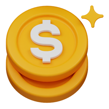 Pièce d'un dollar  3D Icon