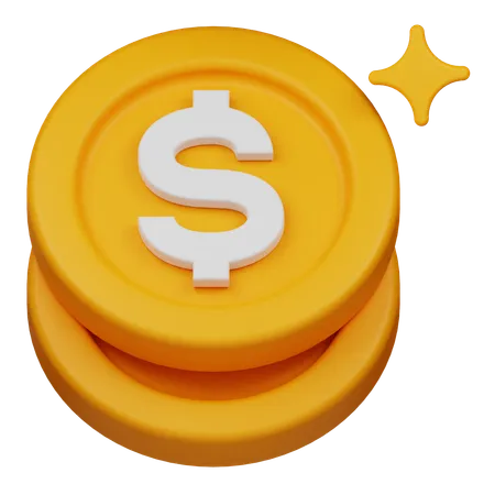 Pièce d'un dollar  3D Icon