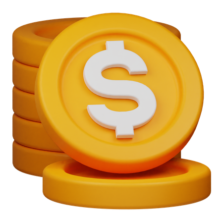 Pièce d'un dollar  3D Icon