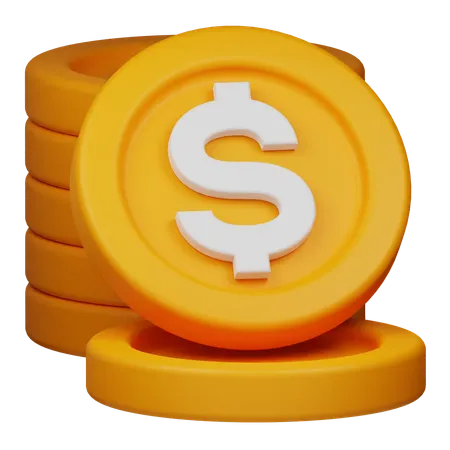 Pièce d'un dollar  3D Icon