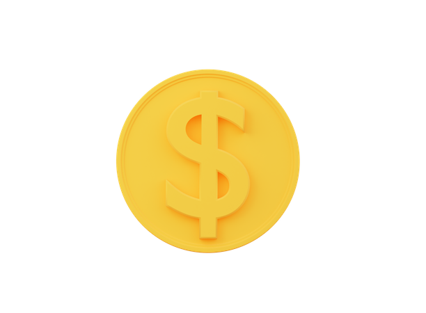 Pièce d'un dollar  3D Icon