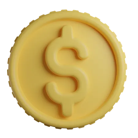 Pièce d'un dollar  3D Icon