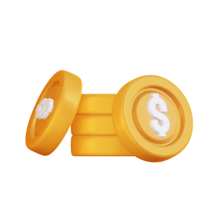 Pièce d'un dollar  3D Illustration