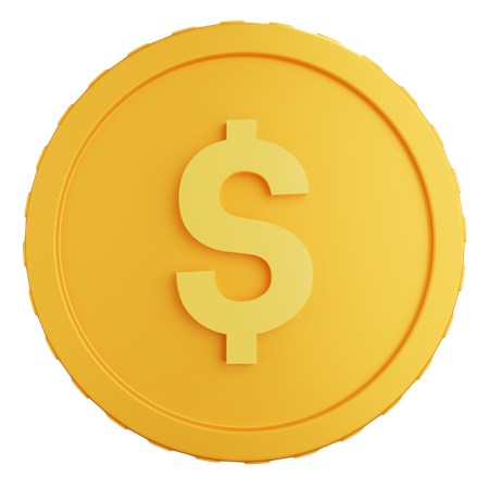 Pièce d'un dollar  3D Icon