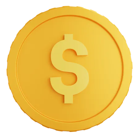 Pièce d'un dollar  3D Icon