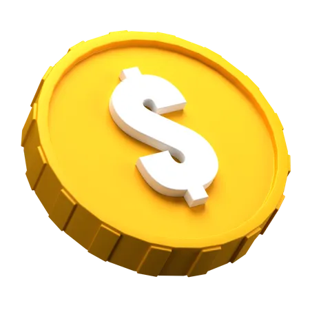 Pièce d'un dollar  3D Icon