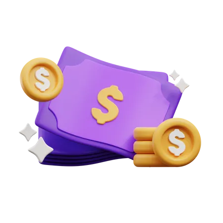 Pièce d'un dollar  3D Icon