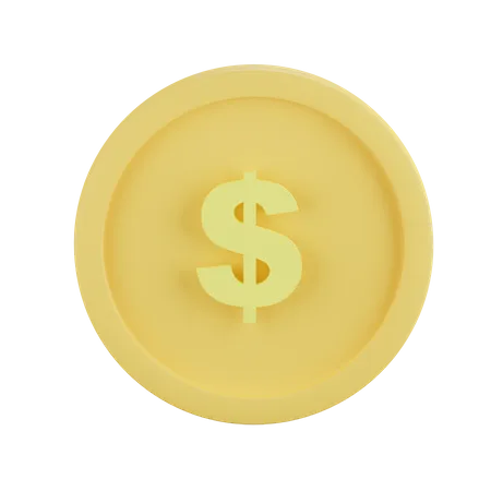 Pièce d'un dollar  3D Icon