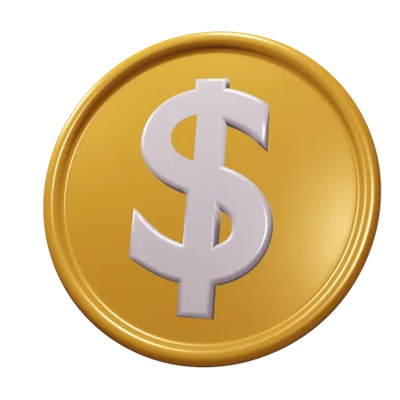 Pièce d'un dollar  3D Icon