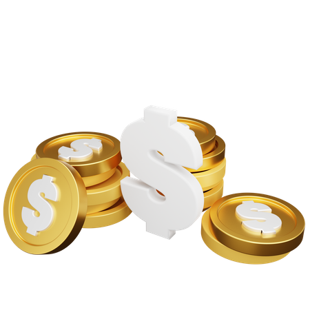 Pièce d'un dollar  3D Icon