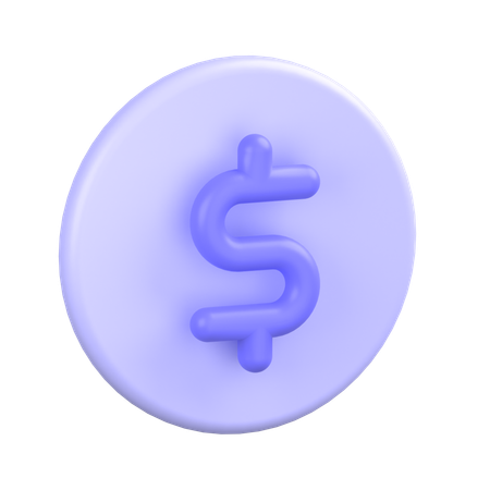 Pièce d'un dollar  3D Icon